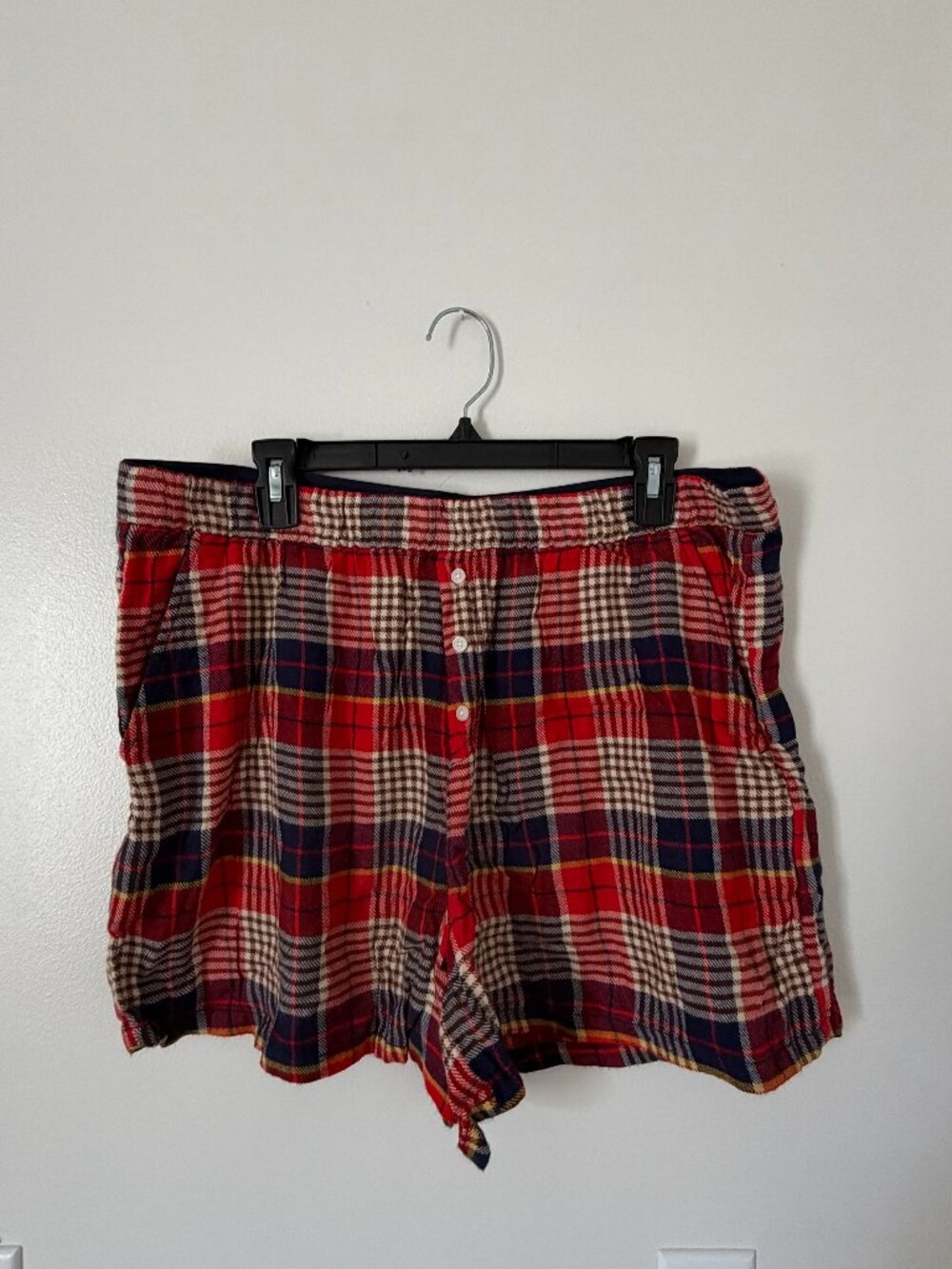 Aerie Red Plaid Buffalo Check Sleep Shorts